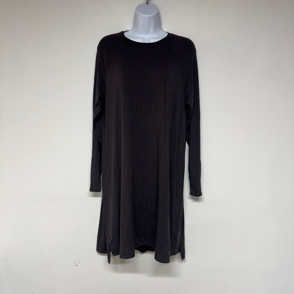 Eileen Fisher Women's Small Long Sleeve T Shirt Dress Size S Tunic Stretch Gray